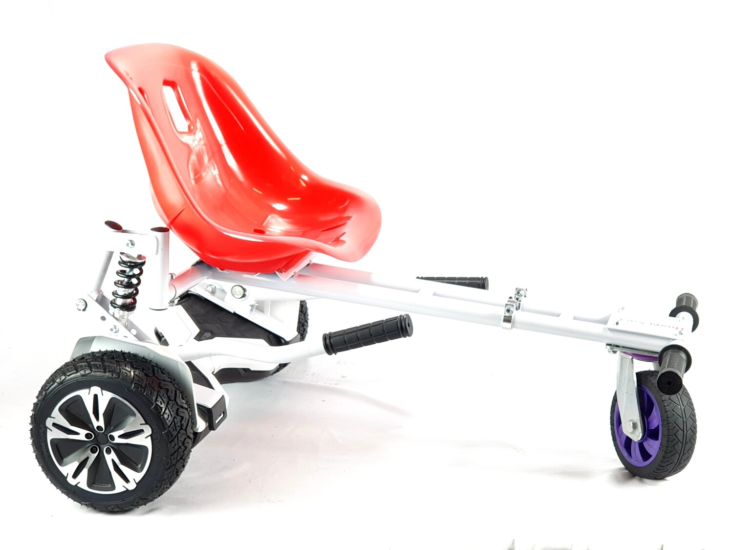 White Suspension HoverKart Go Kart For Hoverboard HK7