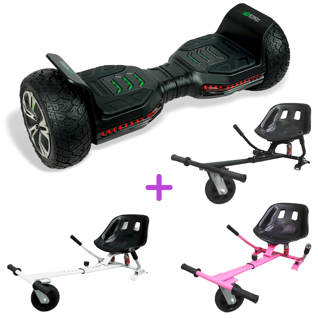 Black G5 XR PRO Water Resistant Hoverboard + HK8 Full Suspension Kart