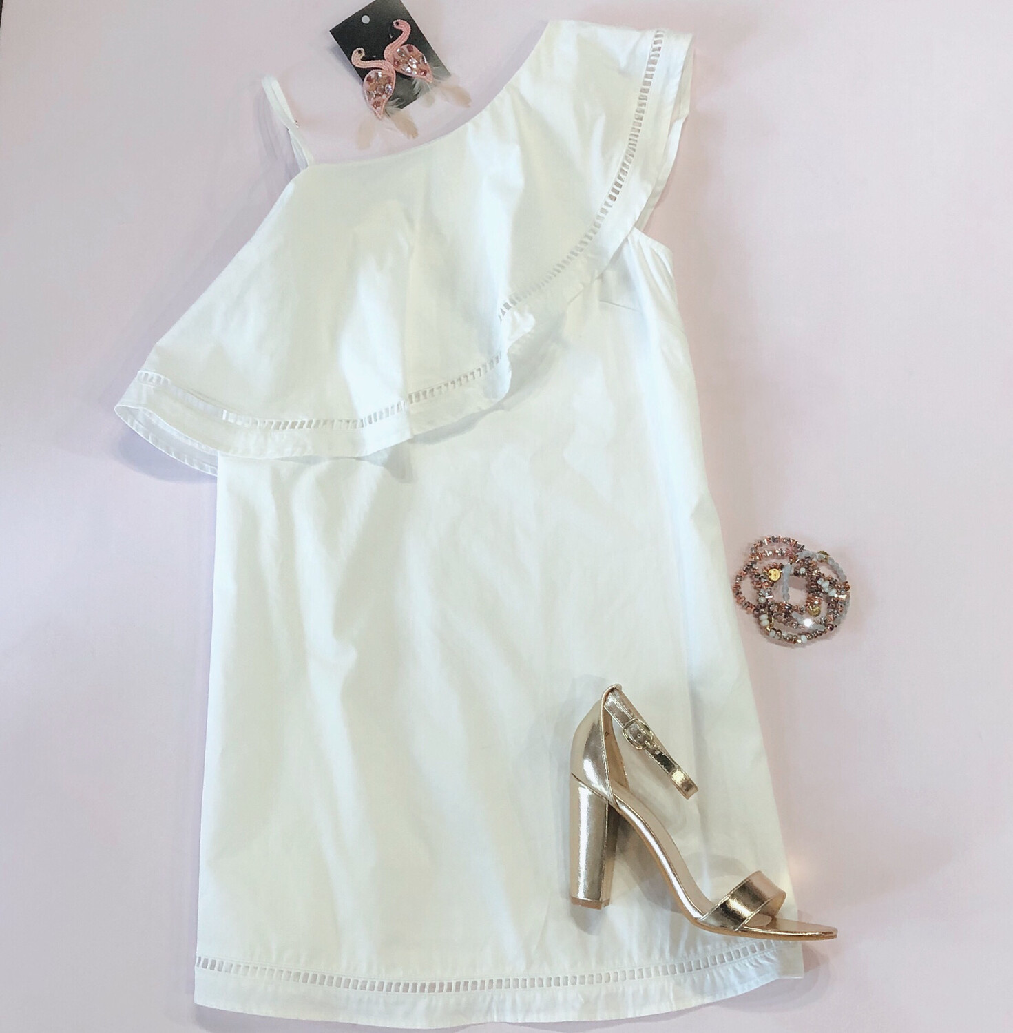 White Ruffle Dress