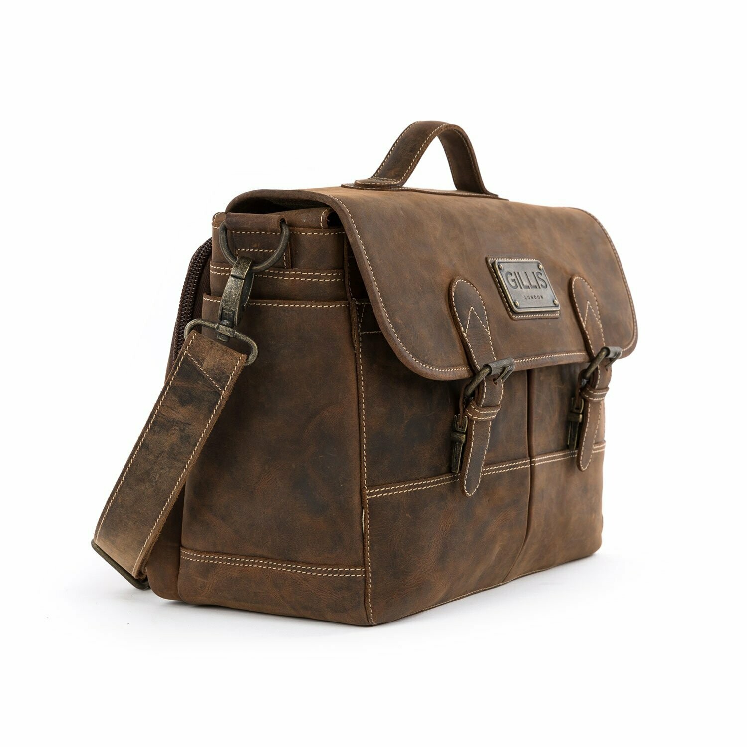 Attache Bag Brown Gillis London, Multifunctional Leather Camera Bags