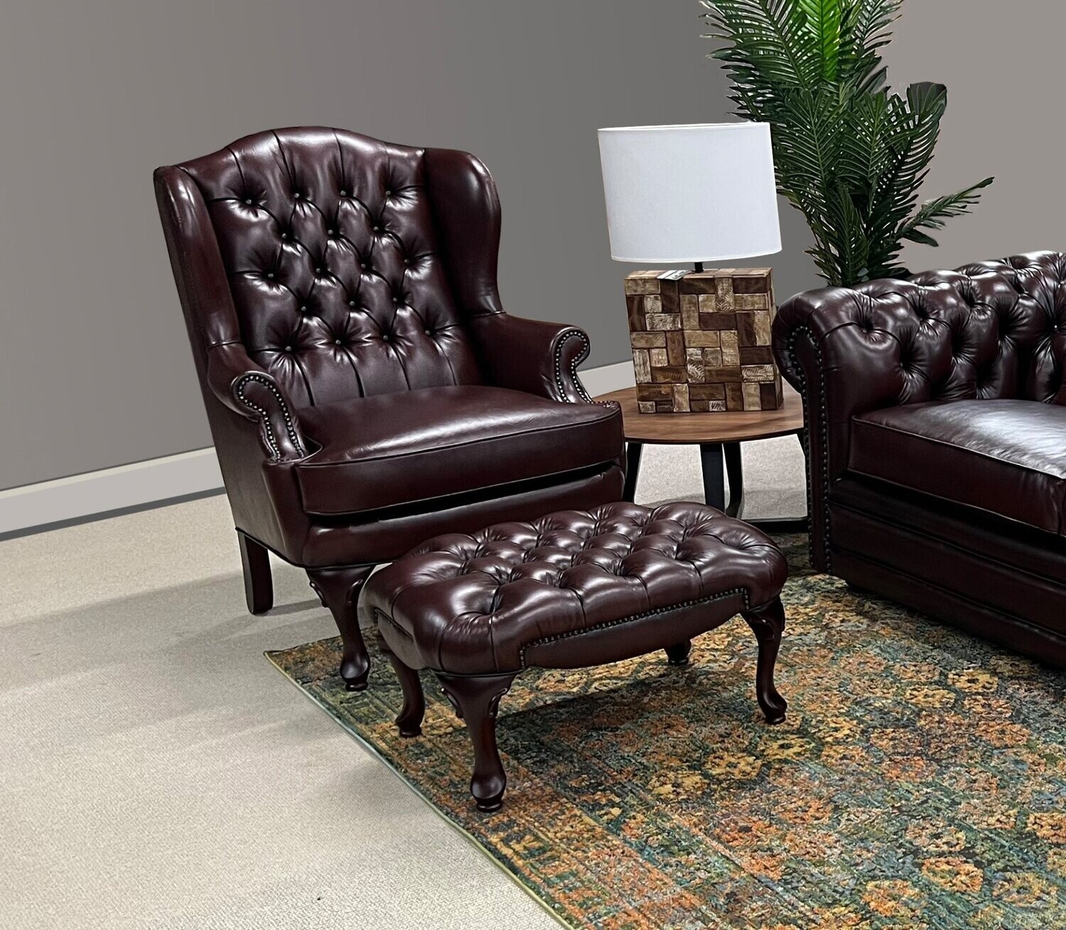 Romsey Wing chair with Ottoman by Moran
