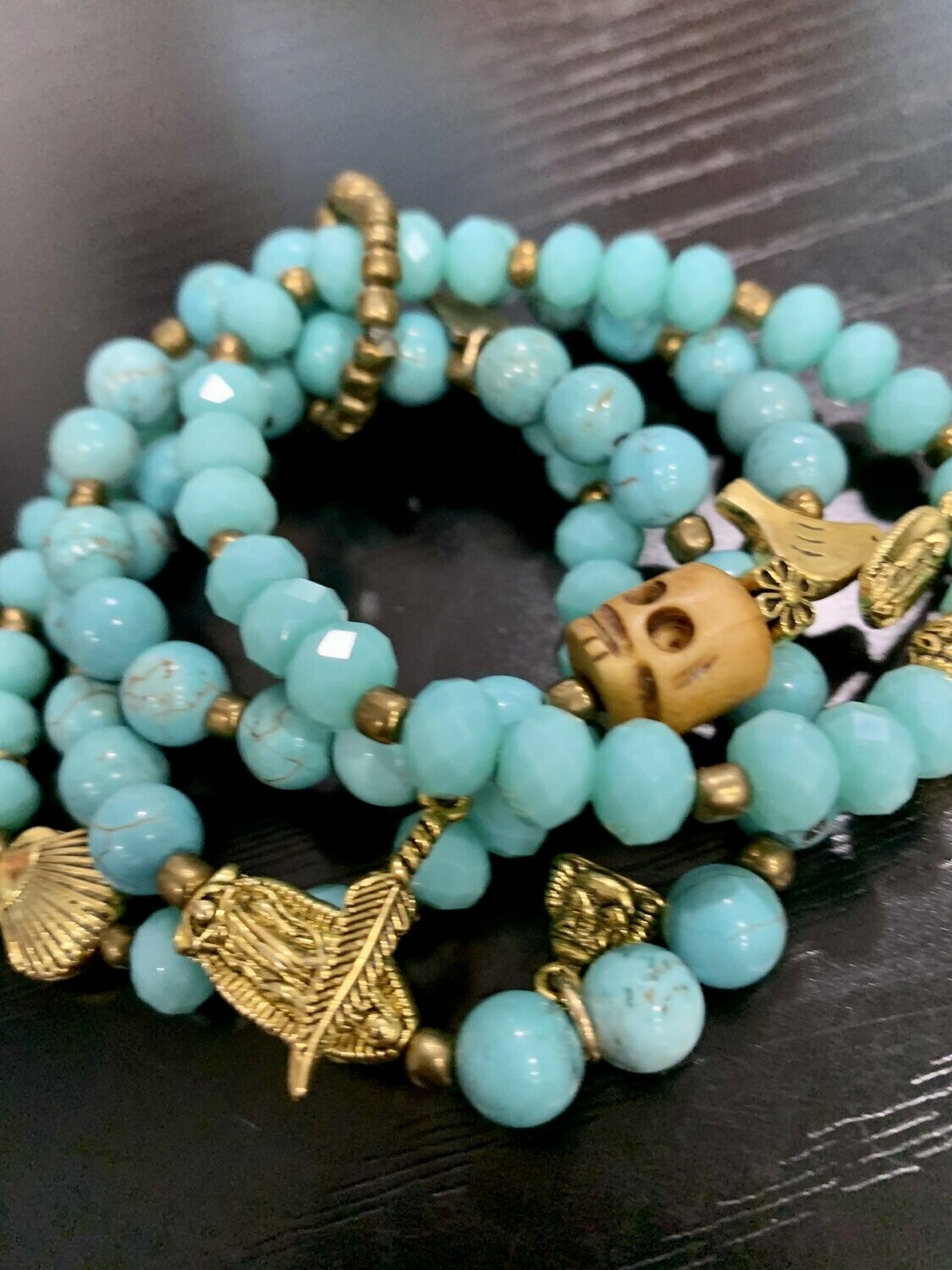 Bracelet En Bois "T’as Vu La Vierge" - Noir Ajustable - Style Religieux - Neuf Sans Emballage