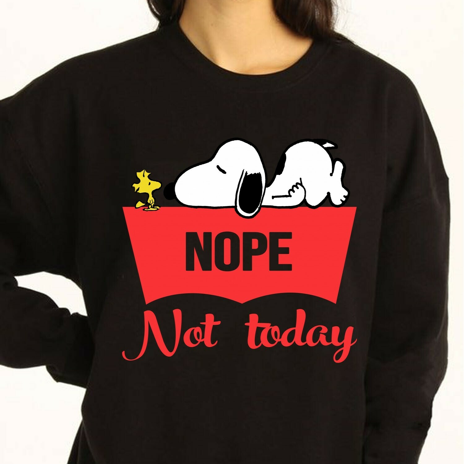 Vintage Snoopy and Woodstock nope not today shiny satin Lazy Snoopy New