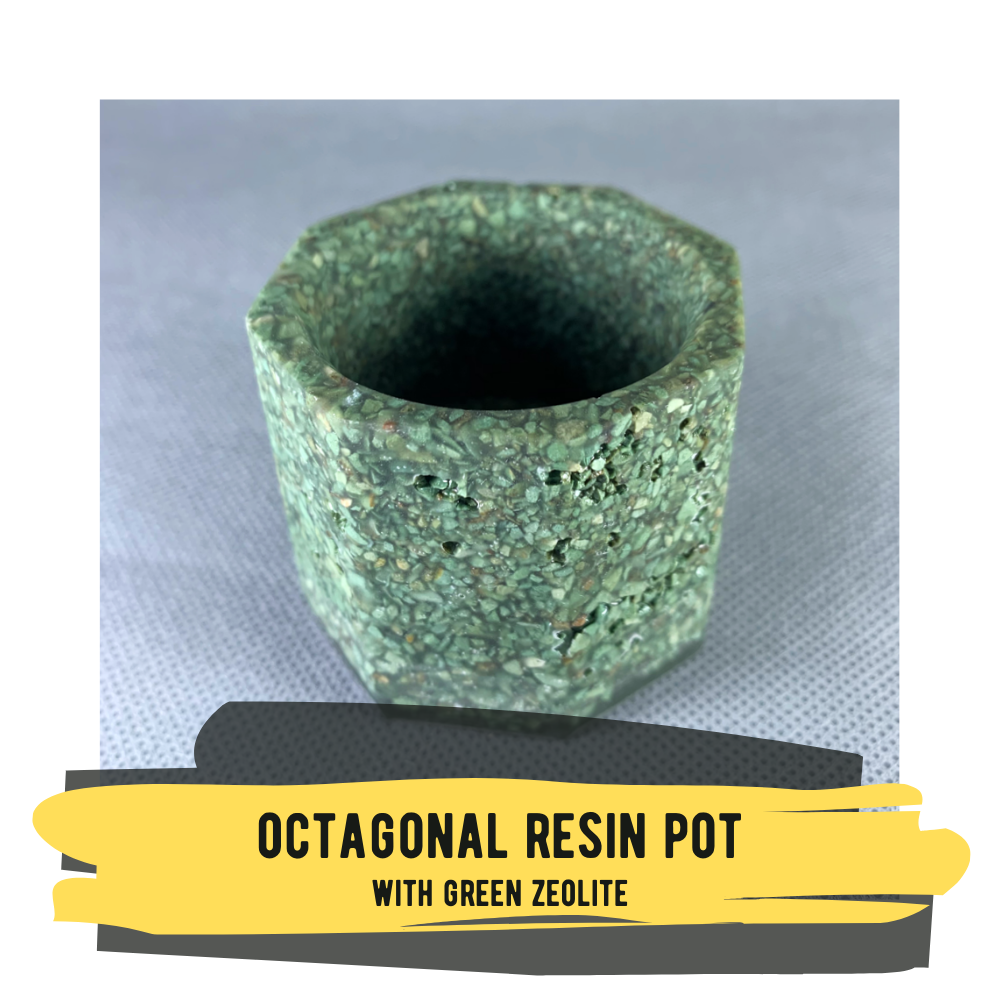 Resin Pot with Green Zeolite