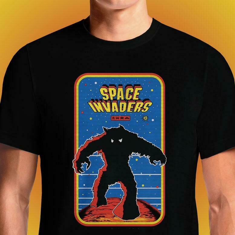 Classic Retro Arcade Space Invaders Game Vintage Cool T Shirt OSOM