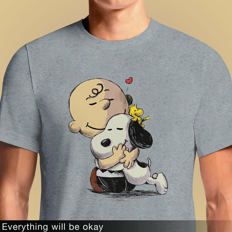 Snoopy Cute Dog Lover Peanuts Grey T Shirt