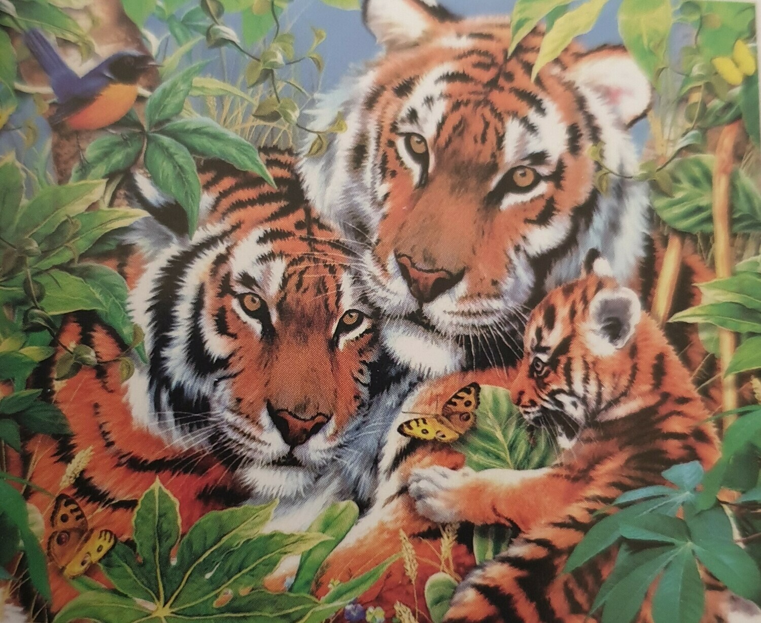 5D DIY Diamond Painting Kit Tiger Family 40 x 50cm FULL DRILL round