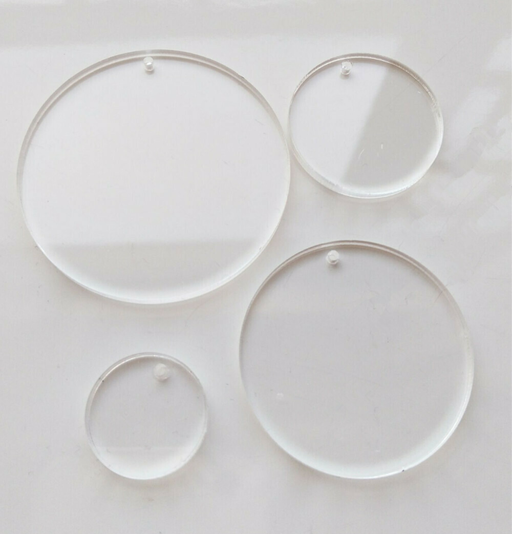 25 Laser Cut Clear Acrylic Blank Round Discs Smooth Edge Transparent