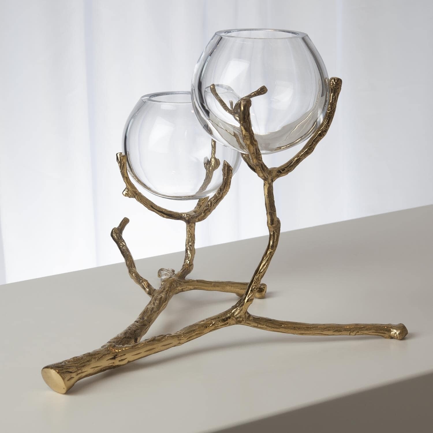 TWIG 2 VASE HOLDERBRASS
