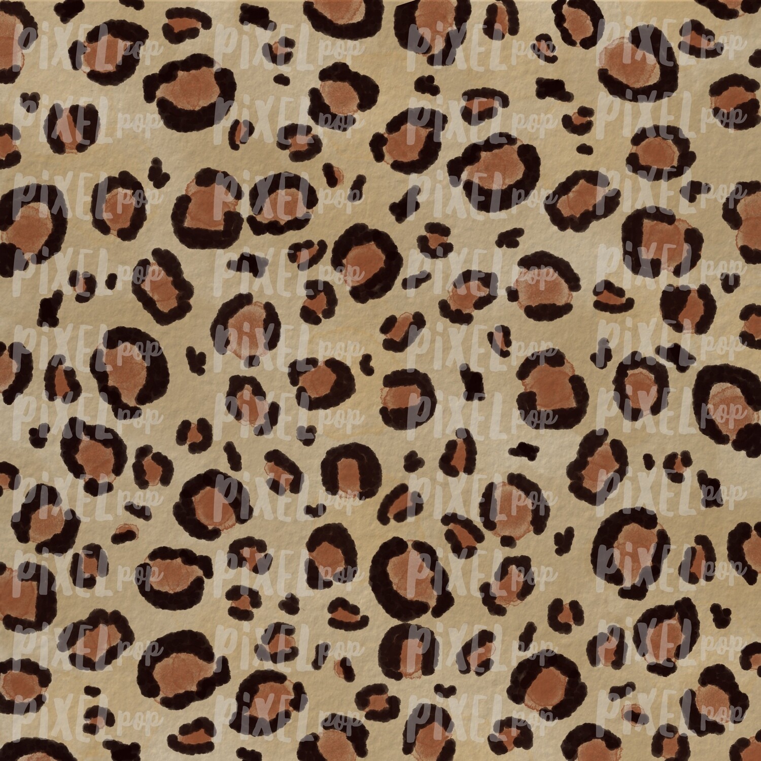 Watercolor Leopard Print Digital Paper Sublimation PNG | Hand Painted