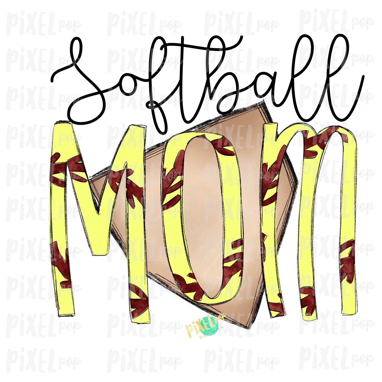 Softball Mom Home Plate Sublimation PNG Design Softball Design