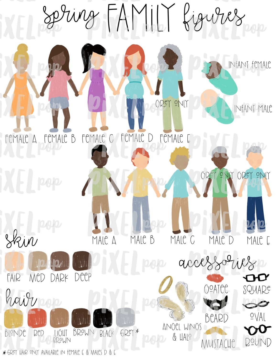 Spring Colors Stick Figure Order Form