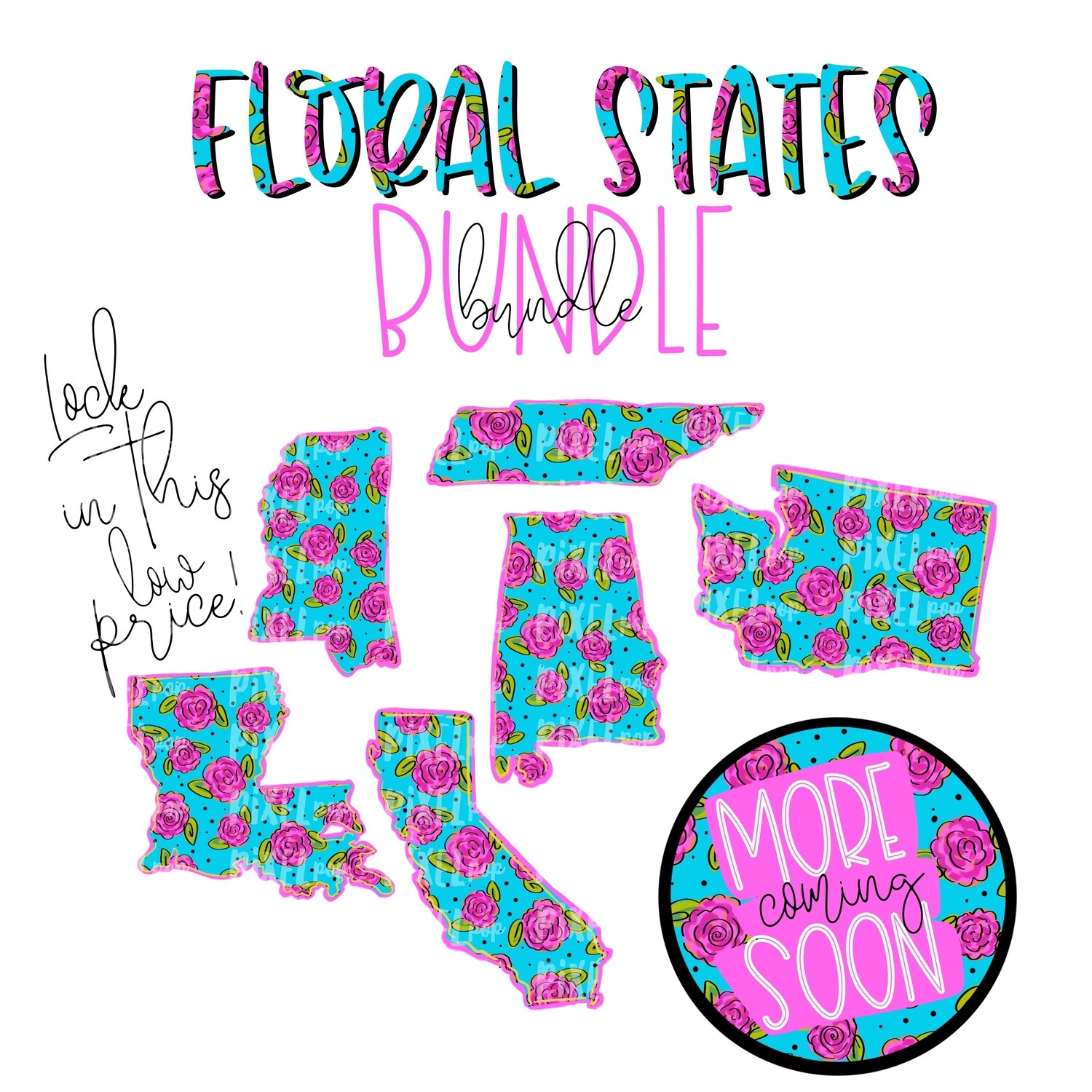 Blank State Shapes FLORAL Bundle 14 Files and Counting 