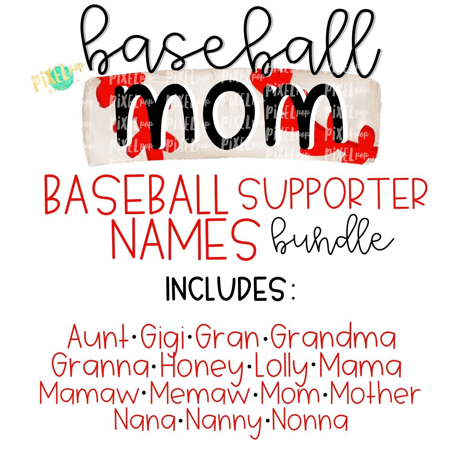 Baseball Supporter Names Bundle 16 Designs