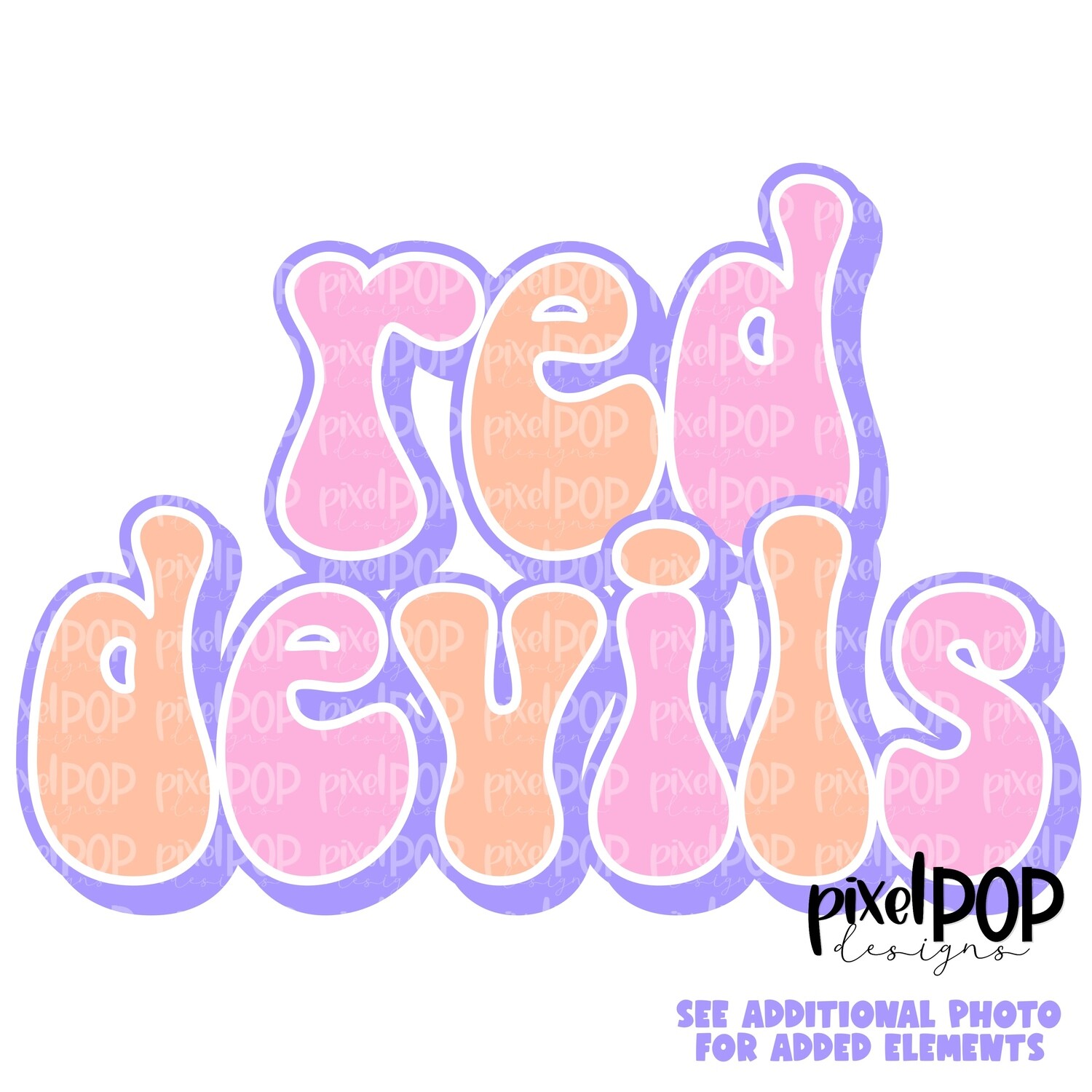 Retro Mascot Red Devils PNG Team Sublimation Design Team Spirit