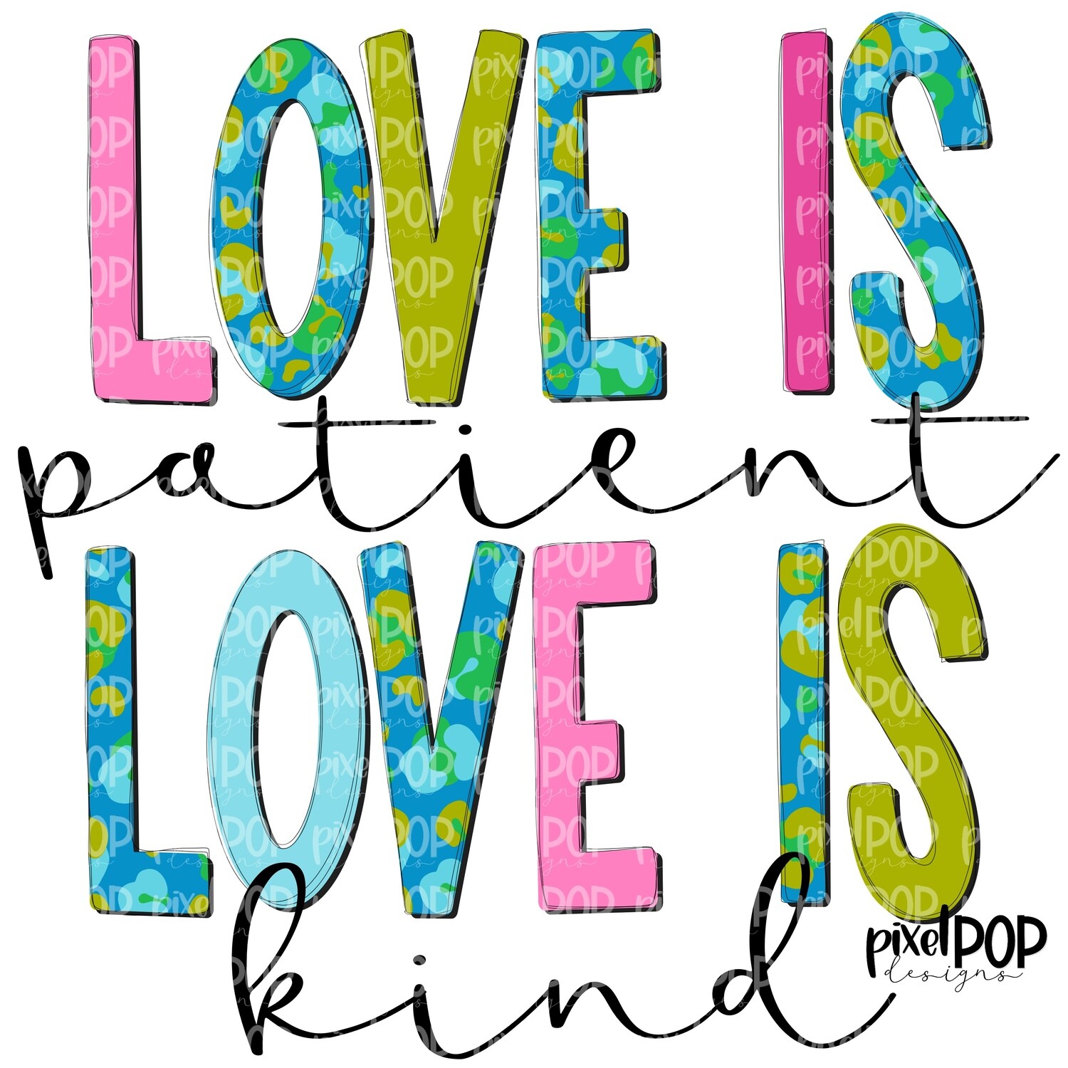 Love is Patient Leopard PNG Love is Kind Valentines Day Art Bible