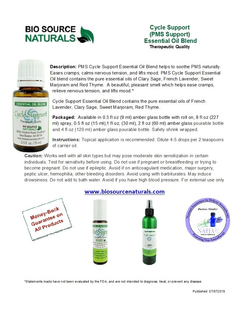 Download Cycle Support Essential Oil Blend Bulletin Carrier Oils to