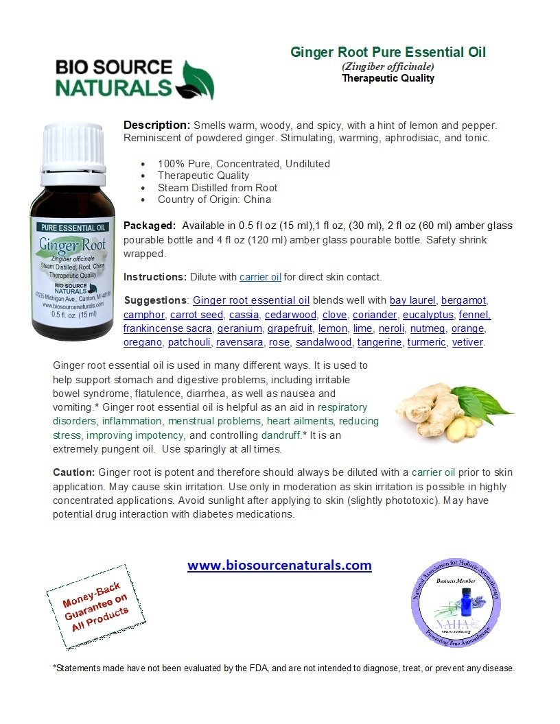 Download Ginger Root Pure Essential Oil Bulletin Carrier Oils to