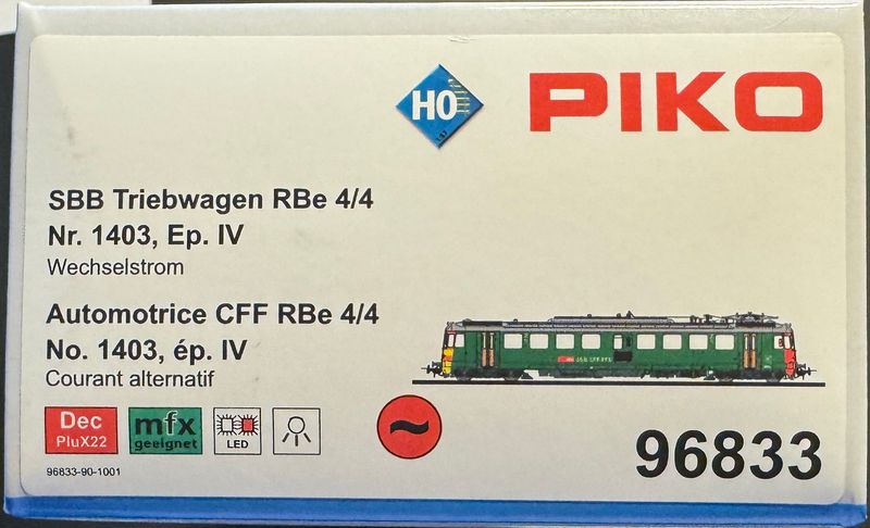 PIKO 96833 | SBB RBe 4/4 Triebwagen "Seetal" | AC digital / mfx