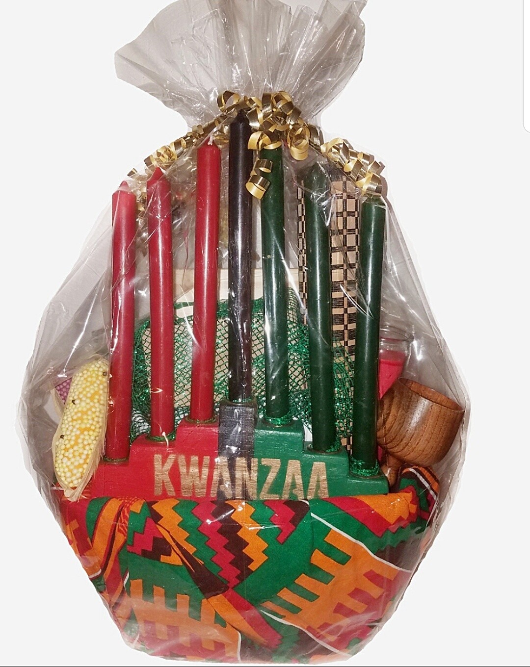 Seven Symbols of Kwanzaa Celebration Gift Basket Set