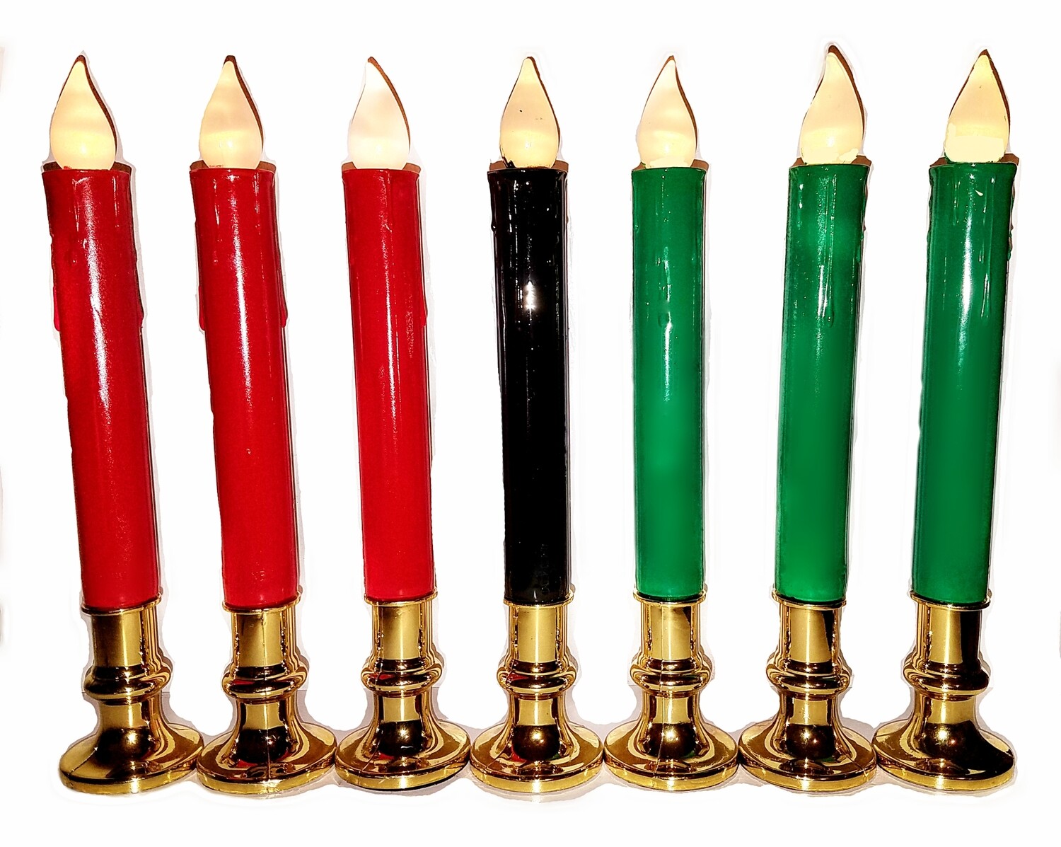 LED Kwanzaa Candles (Flameless Taper)Battery Operated