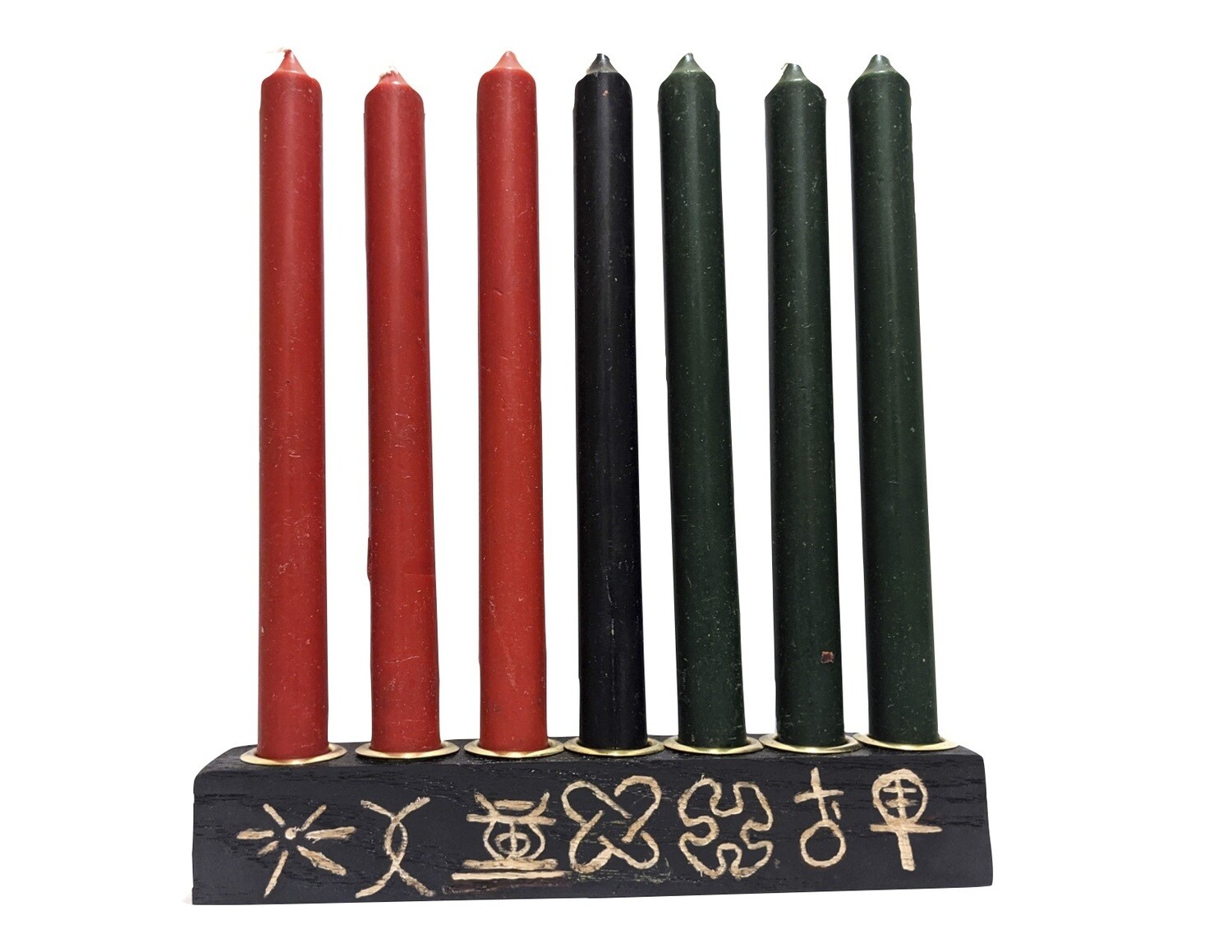 Seven Principles Of Kwanzaa Kinara Black With Gold Finish