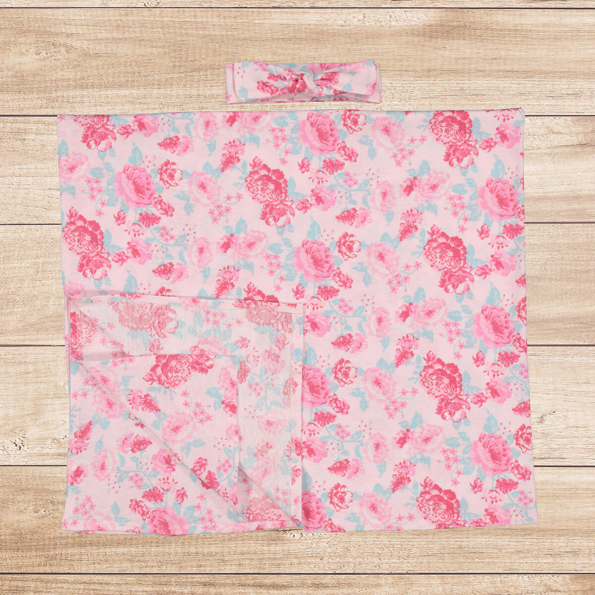 Cotton Swaddle with bow set