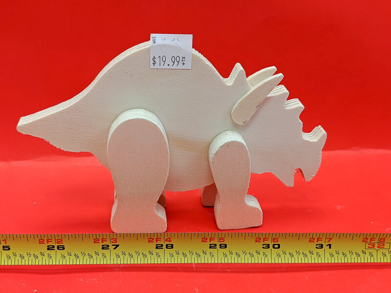 Wooden Dinosaurus figurine to paint. Paint your own DIY plastic