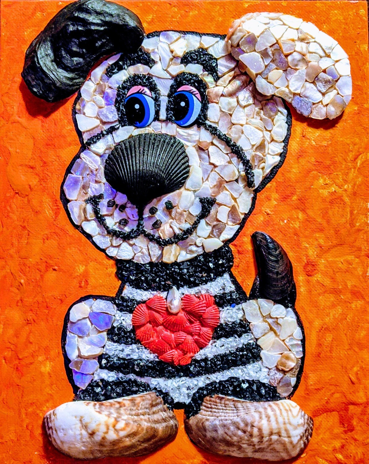 DIY Mosaic Wall Art Painting with crystal. "Dog" sparkling mosaic
