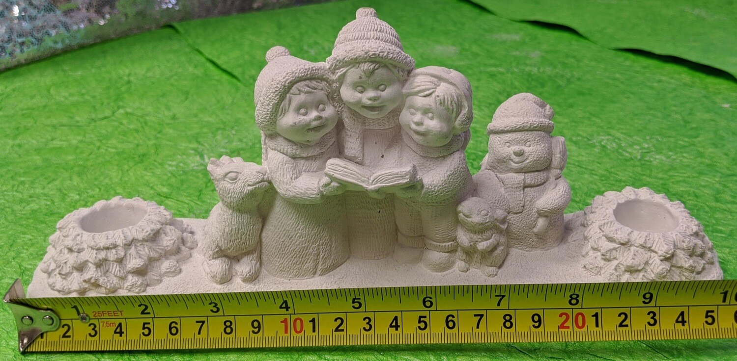 Christmas Statue Candle Holder with paints and brushes. Paint your own