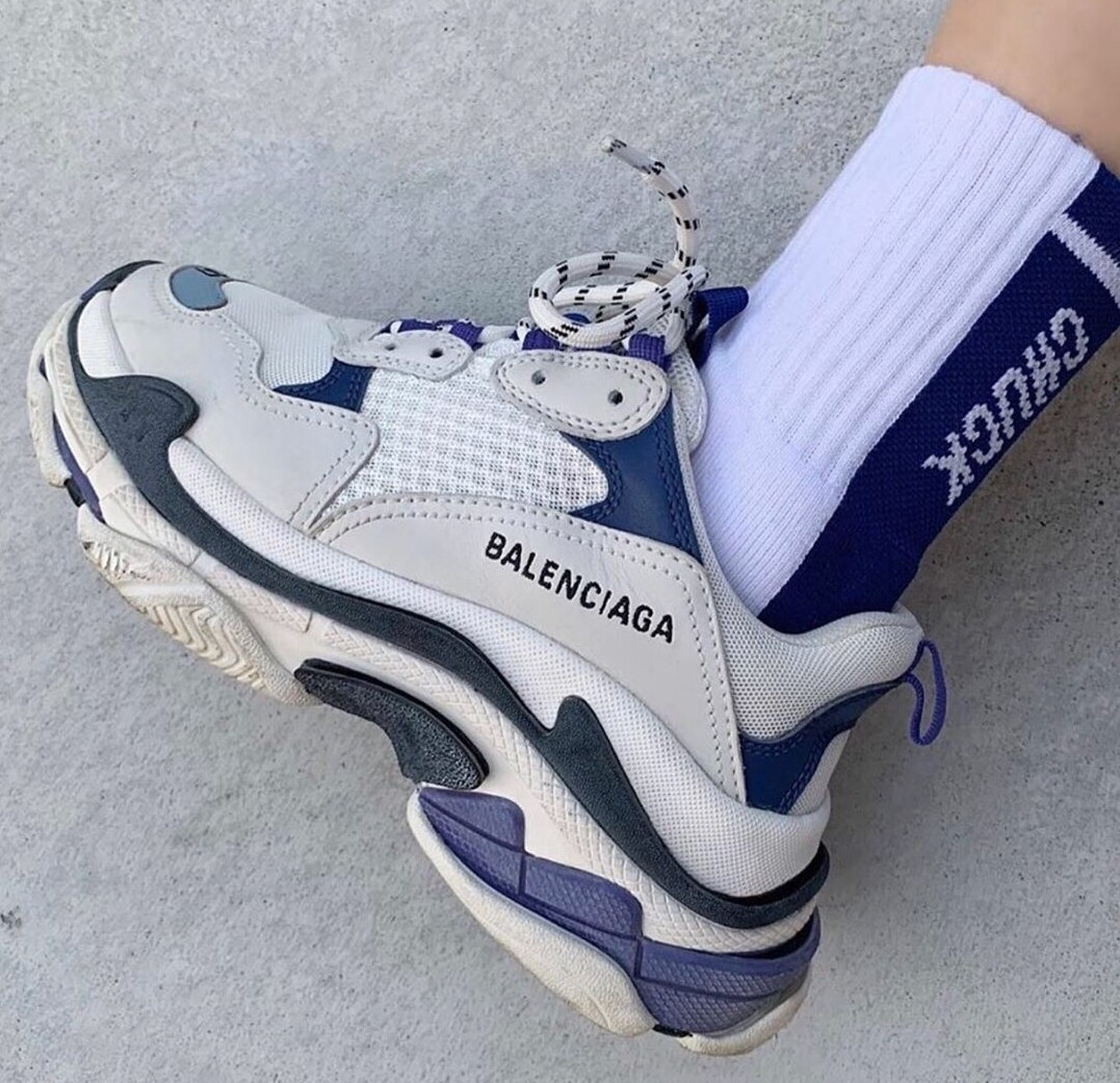 balenciaga triple s white purple