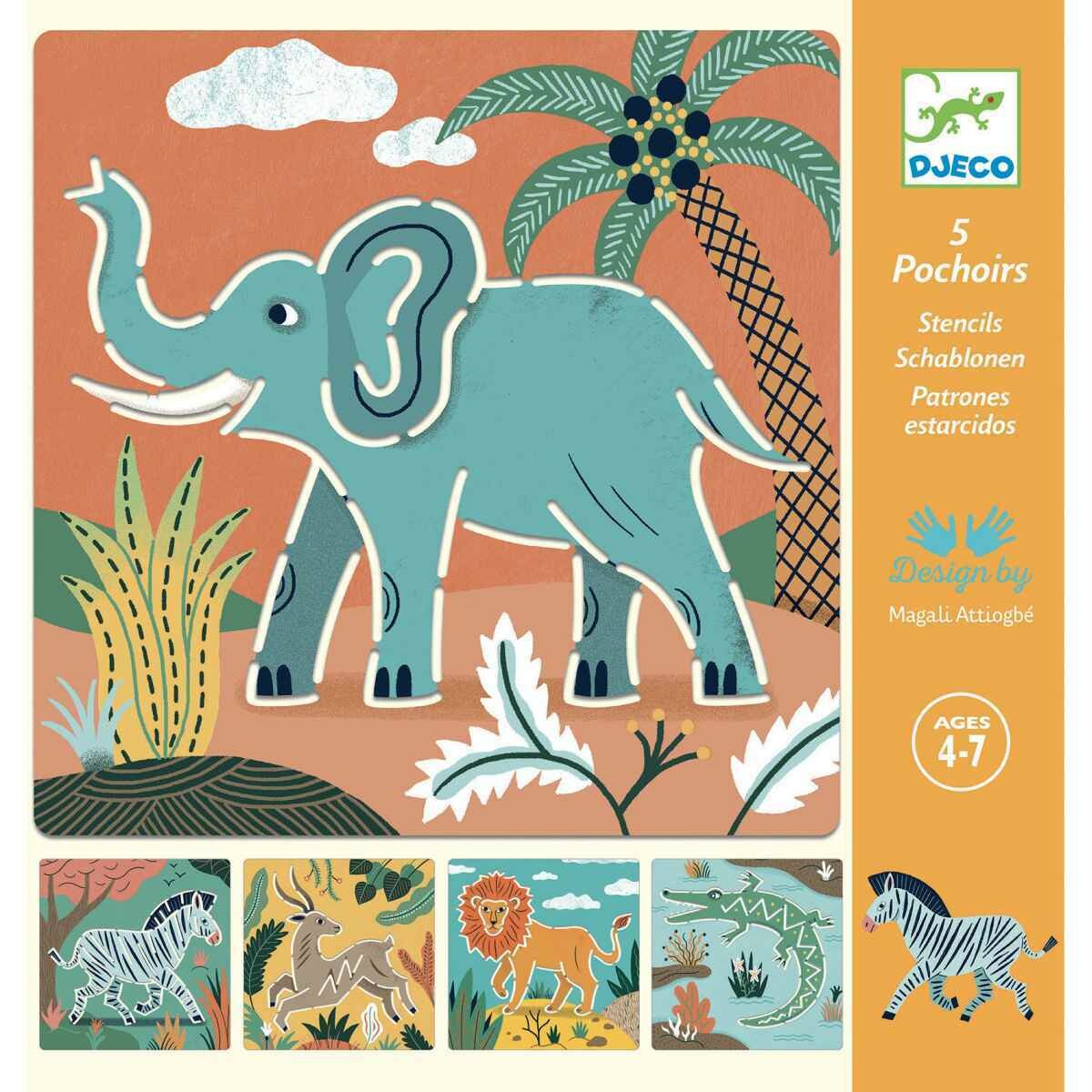 Wildtier-Schablonen 6er Pack – Perfekt Zum Bemale Produktbild-Vorschau 1