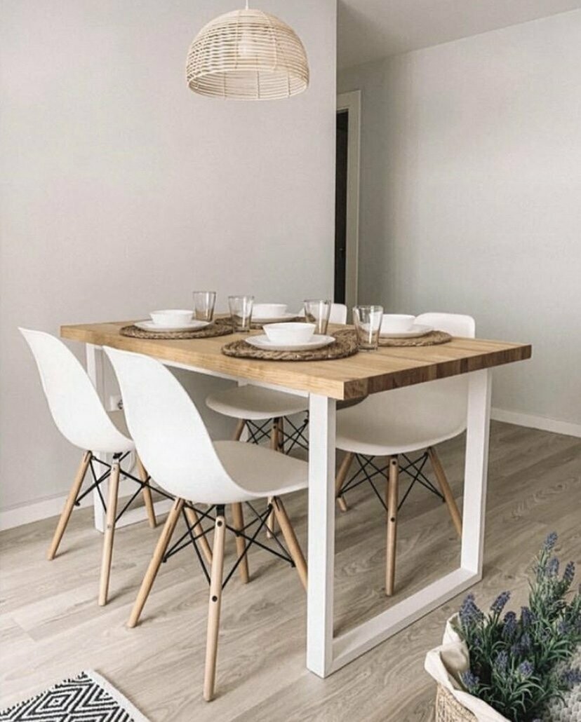 Mesa Comedor Industry Extensible Patas Blancas