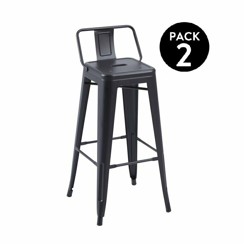 Taburete Tolix Negro Mate