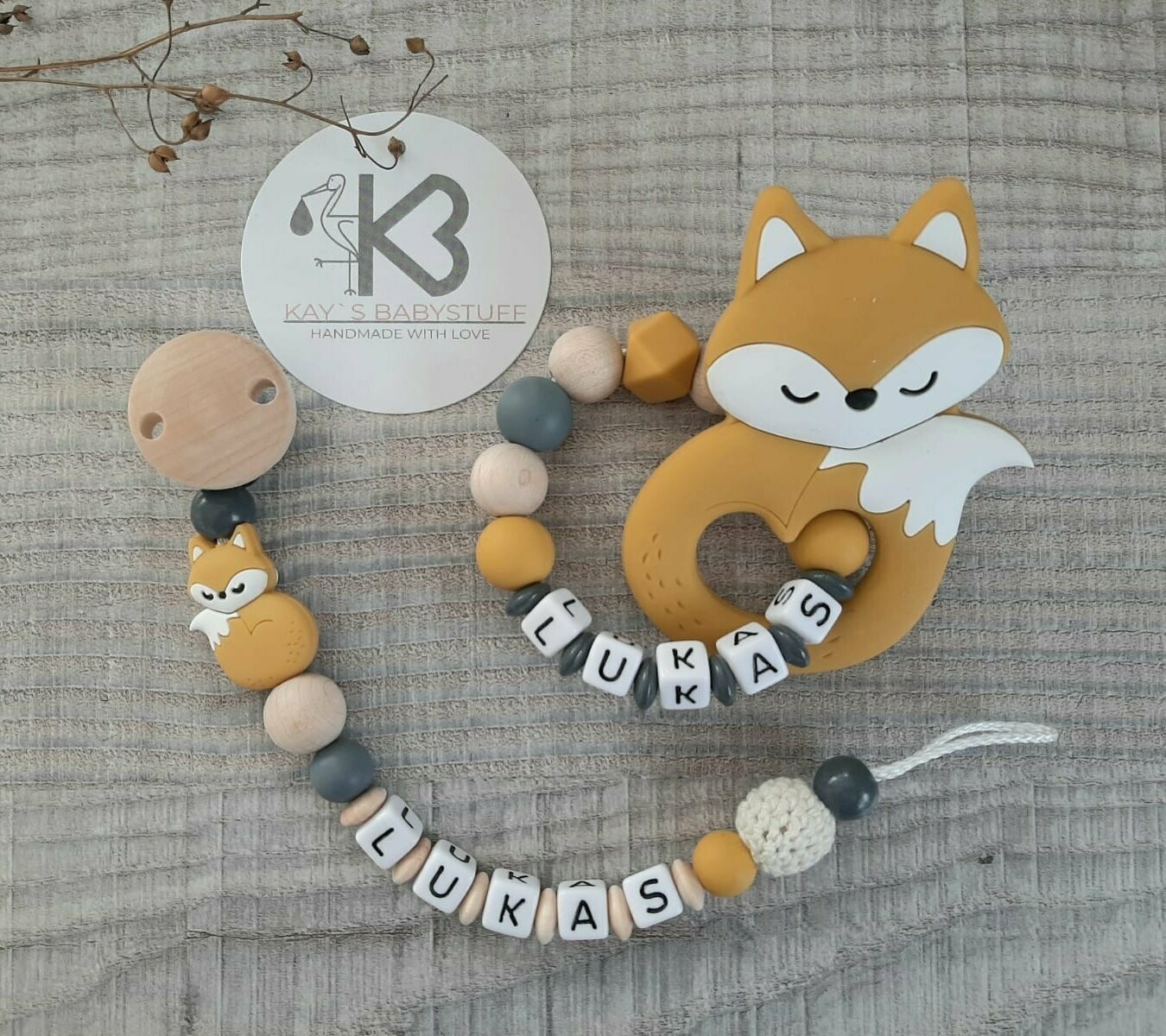 SUNNIFLY Schnullerkette 2er Set - Silikon Beißring & Halter BPA-frei