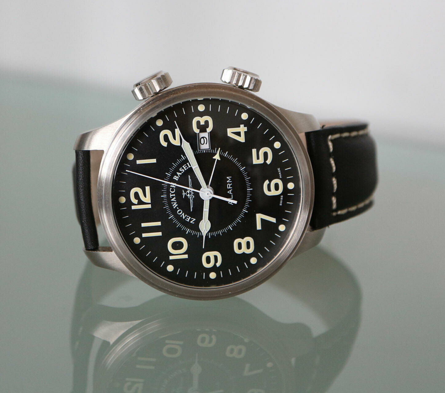 Zeno Watch OS Pilot VibrationAlarm Automatik schwarz 2 Jahre