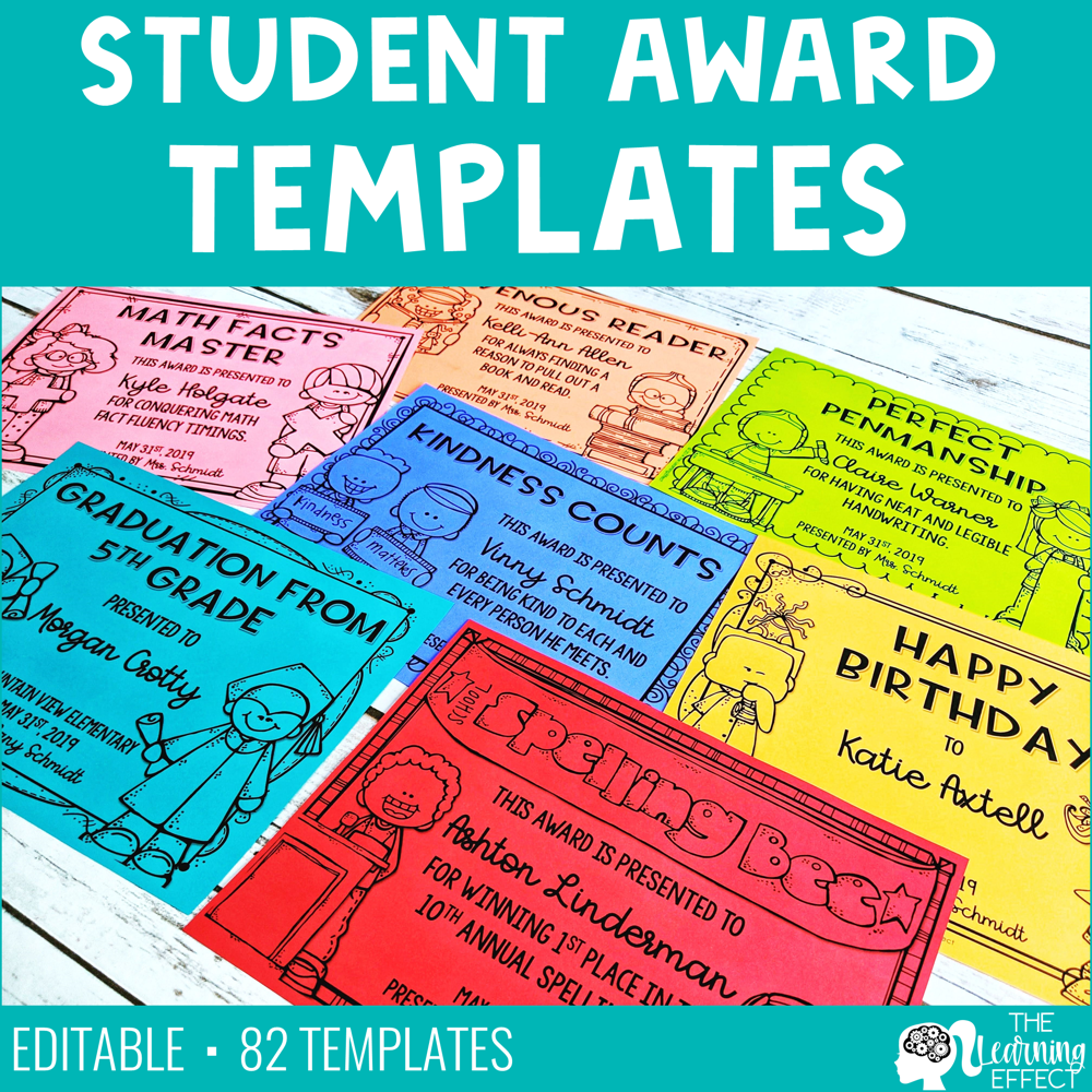 Student Award Templates [Editable] | The Learning Effect Shop | The ...