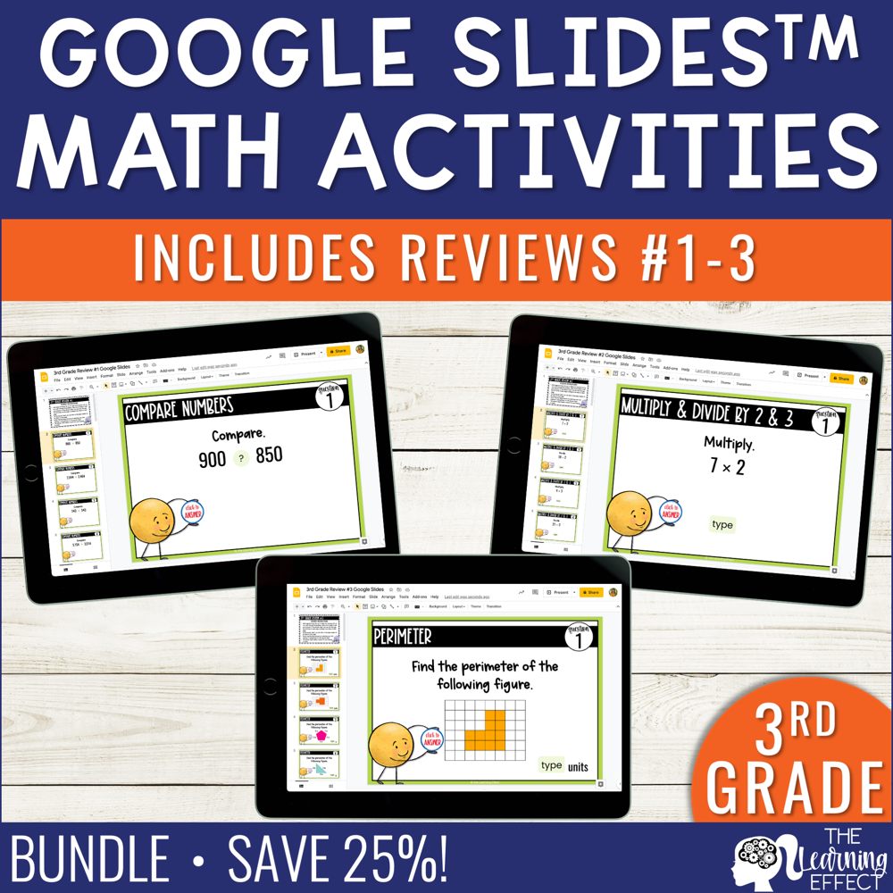 3rd Grade Math Review #1-3 Google Slides BUNDLE | Shop • The Learning ...
