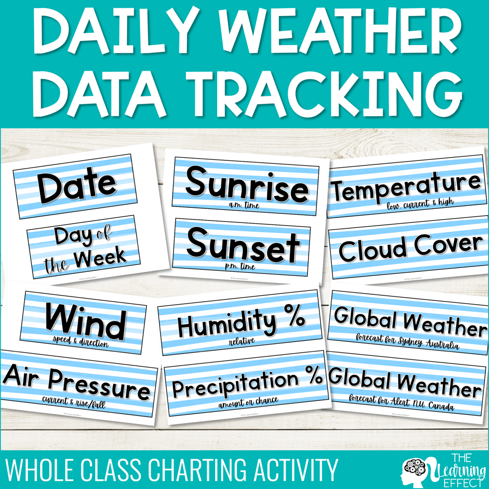 Weather Tracking Data Chart | Shop • The Learning Effect
