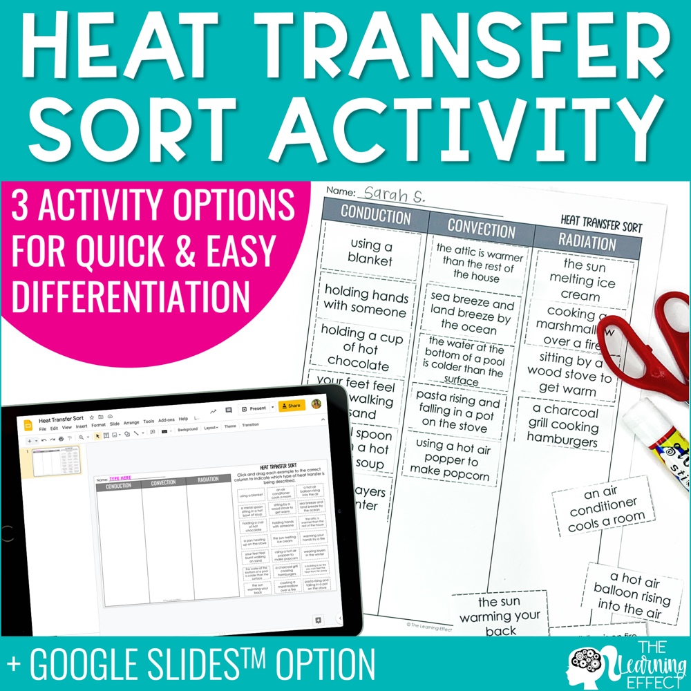 Heat Transfer Sort Activity Digital and Print • Shop • The Learning