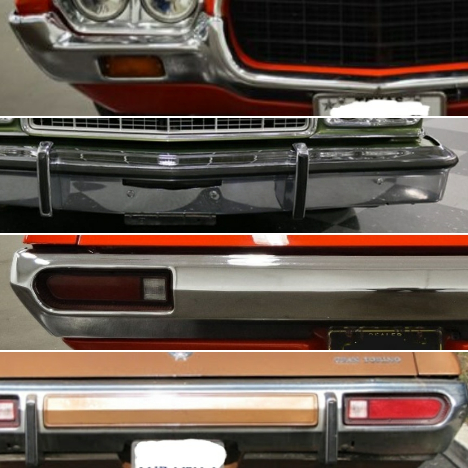 19721973 Bumpers, Brackets and Hardware
