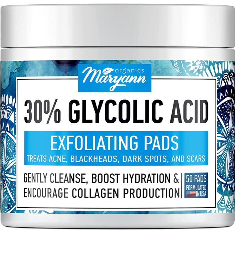 30 Glycolic Acid Exfoliating Pads Face & Body Resurfacing Skin Peel