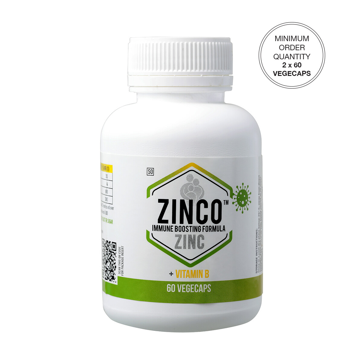 ZINCO Zinc + Vitamin B Vegecaps [Min. order 2 x 60's]