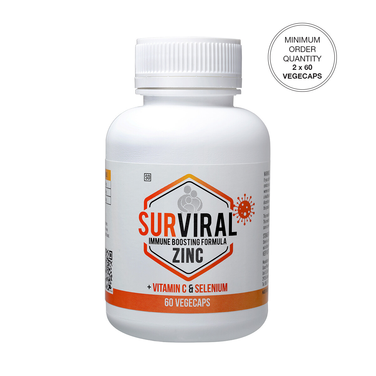 SURVIRAL Zinc + Vitamin C & Selenium Vegecaps [Min. order 2 x 60's]