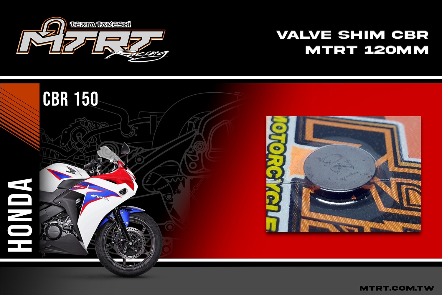 VALVE SHIM RAIDER150/CBR MTRT 120mm