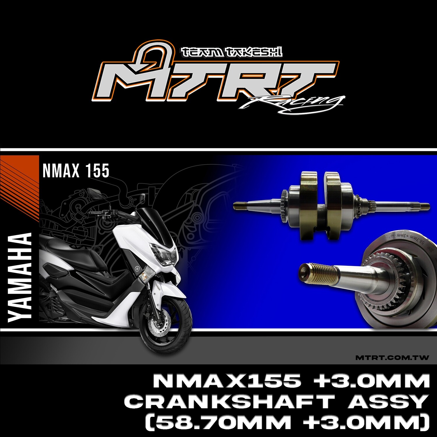 RACING CRANKSHAFT ASSY NMAX155 CNC (58.7+3.00MM)