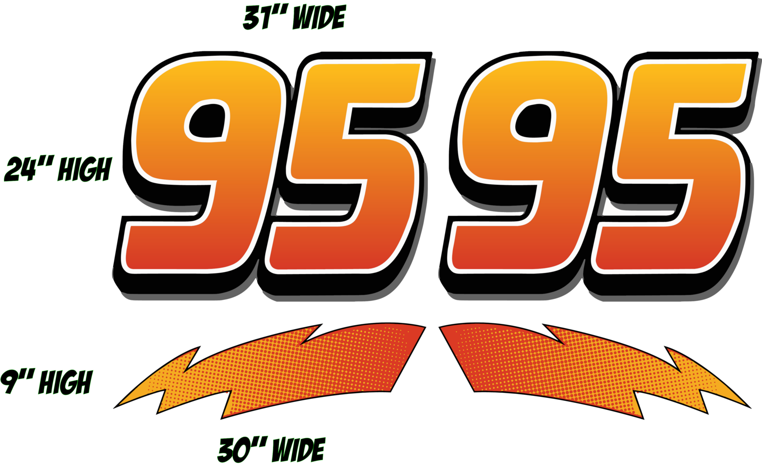 Lightning McQueen Numbers and Bolts Package