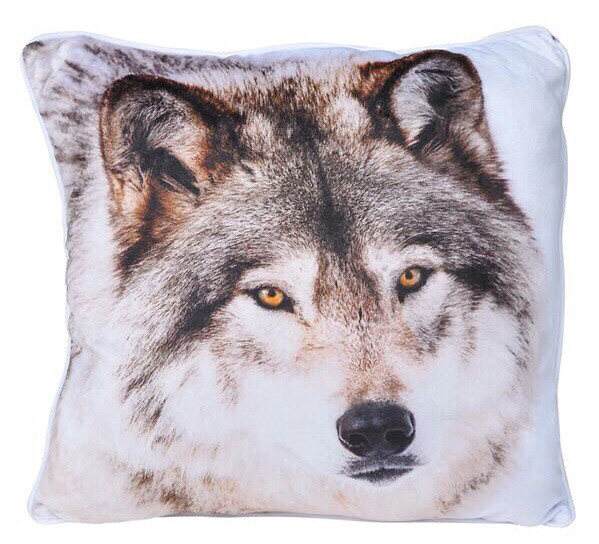 Printed Wolf Pillow