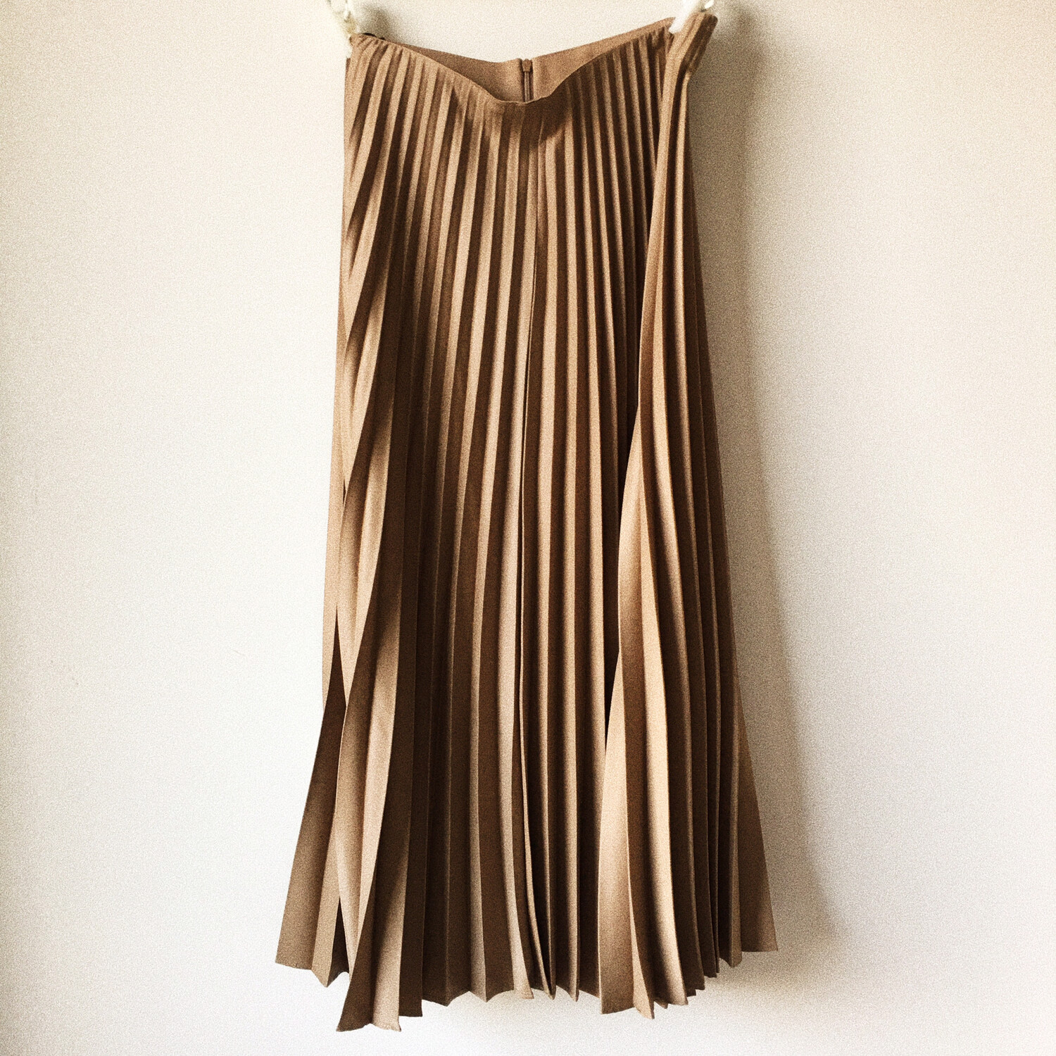 ZARA Gold Pleated Satin Effect Skirt