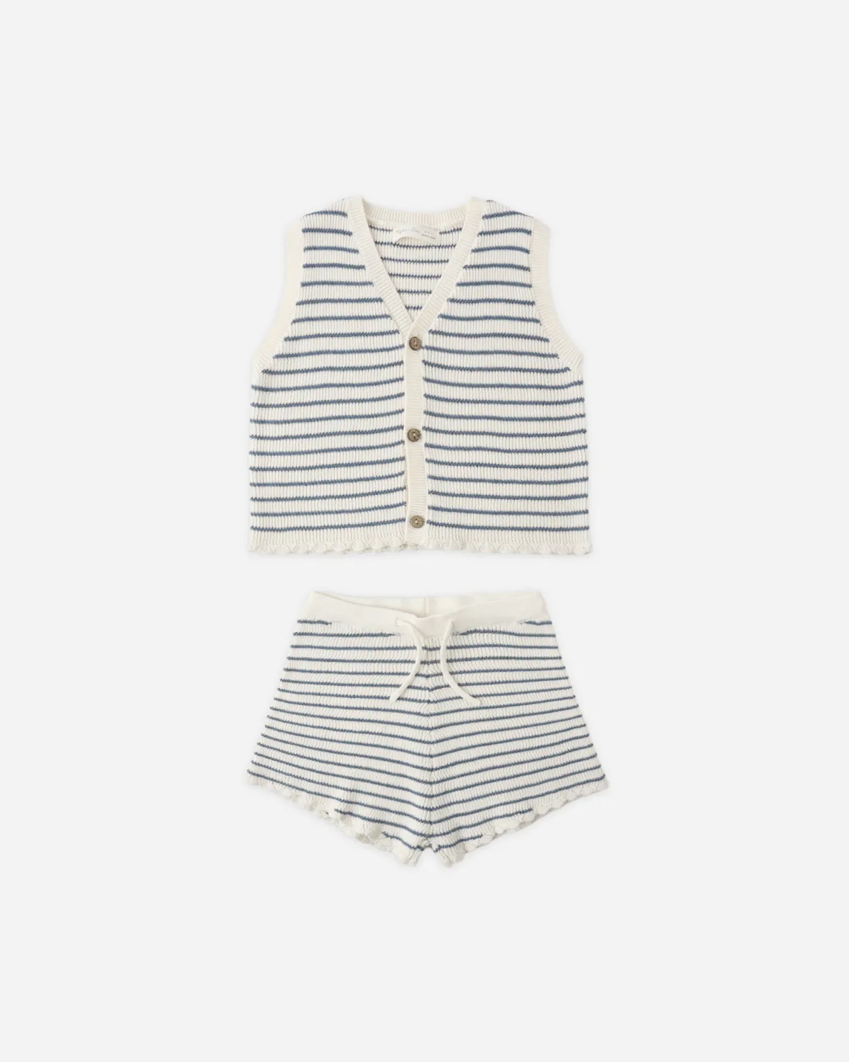 KNIT VEST SET - MARINE STRIPE